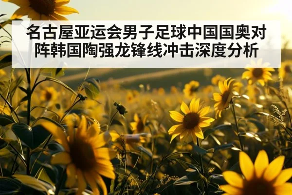 名古屋亚运会男子足球中国国奥对阵韩国陶强龙锋线冲击深度分析